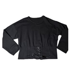 Project Runway Black Corset-Style Long Sleeve Top – Size XL